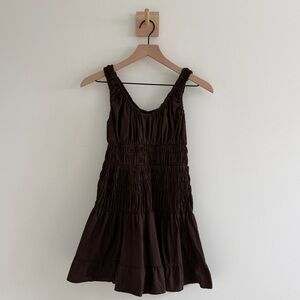 H&M Dark Brown Smocked Dress